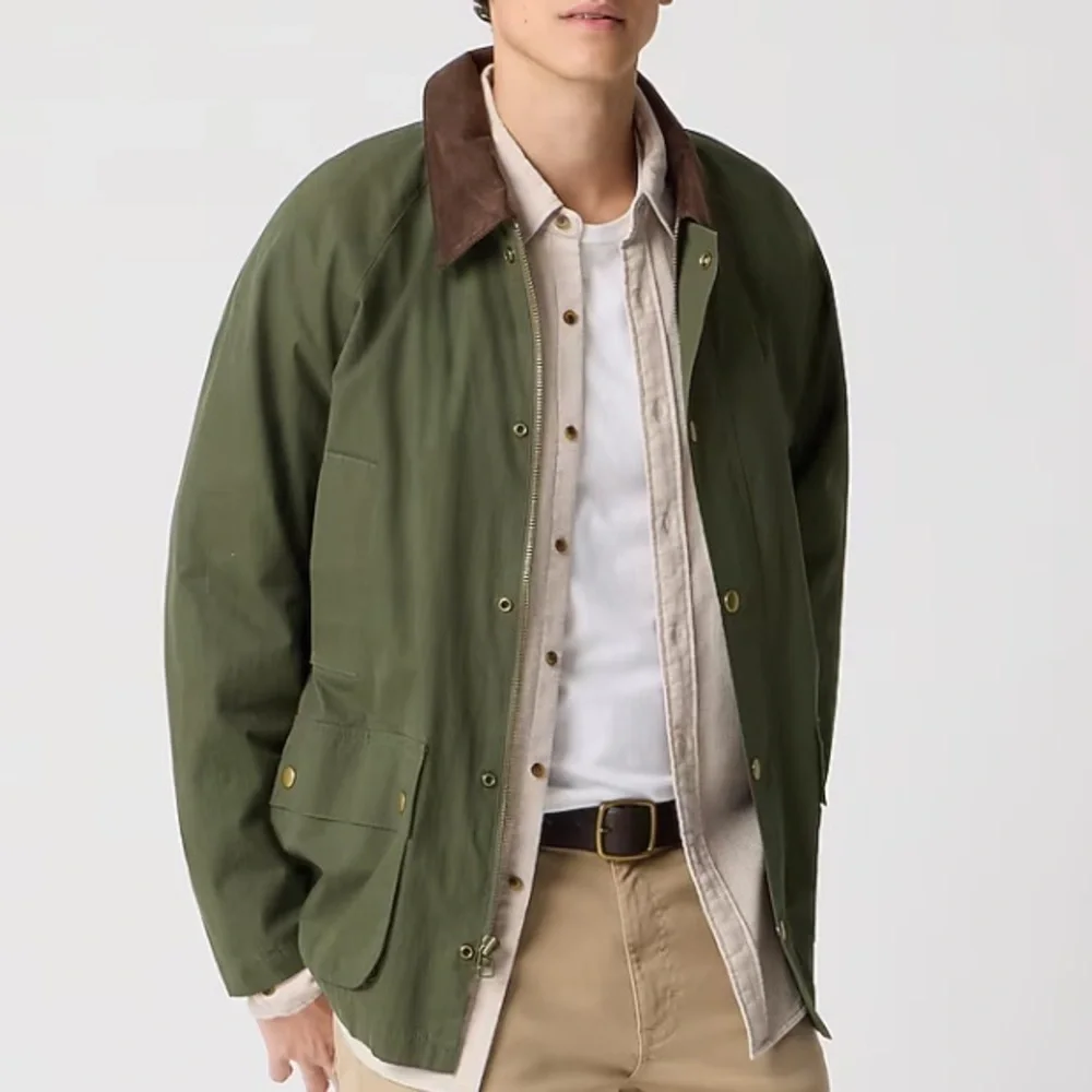 J crew spinach moss Cotton-blend field jacket